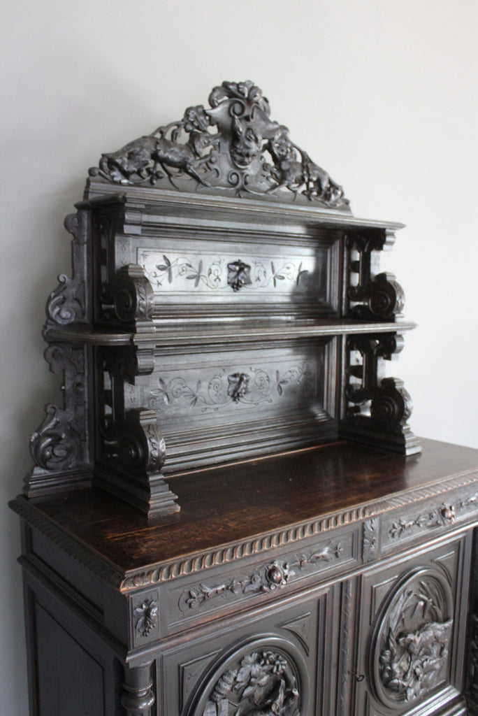 Antique Carved French Hunt Cabinet - Kernow Furniture