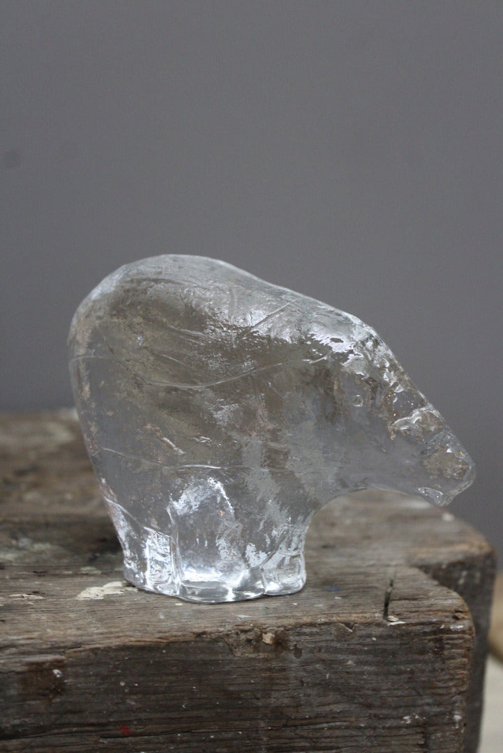 Pukeberg Sweden Glass Polar Bear - Kernow Furniture