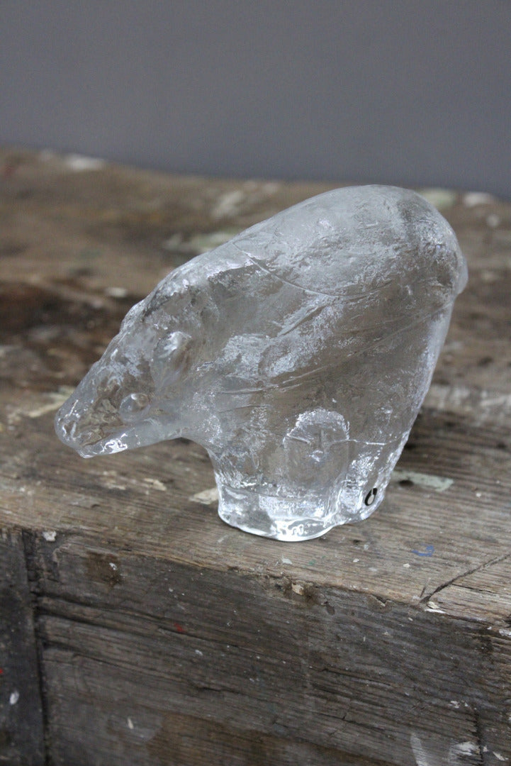 Pukeberg Sweden Glass Polar Bear - Kernow Furniture