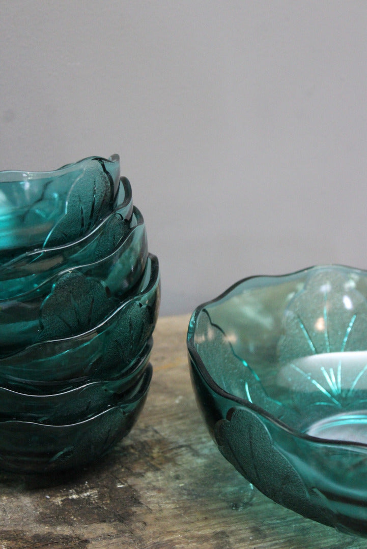 Green Glass Dessert Set - Kernow Furniture