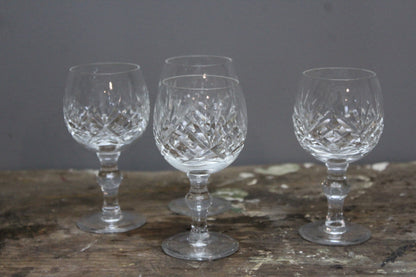 4 Cut Glass Port Glasses - Kernow Furniture