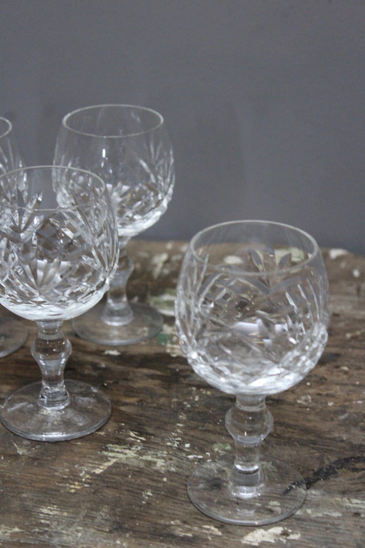 4 Cut Glass Port Glasses - Kernow Furniture