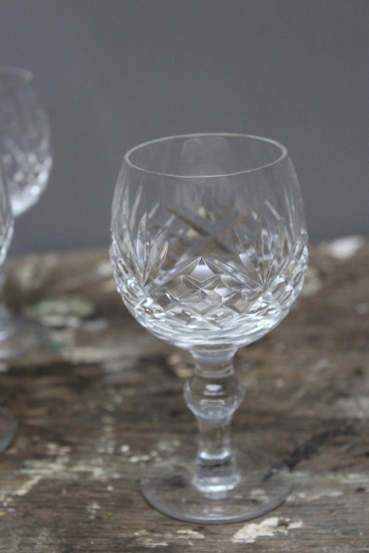 4 Cut Glass Port Glasses - Kernow Furniture