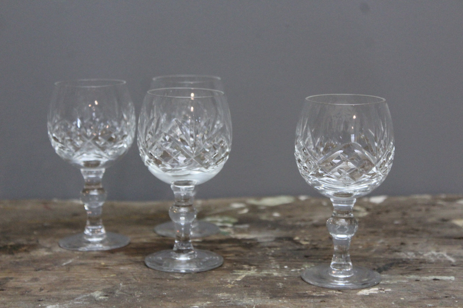 4 Cut Glass Port Glasses - Kernow Furniture