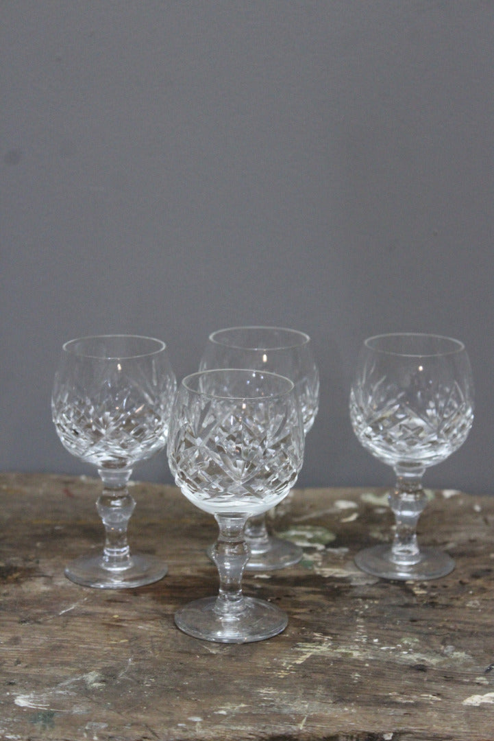 4 Cut Glass Port Glasses - Kernow Furniture