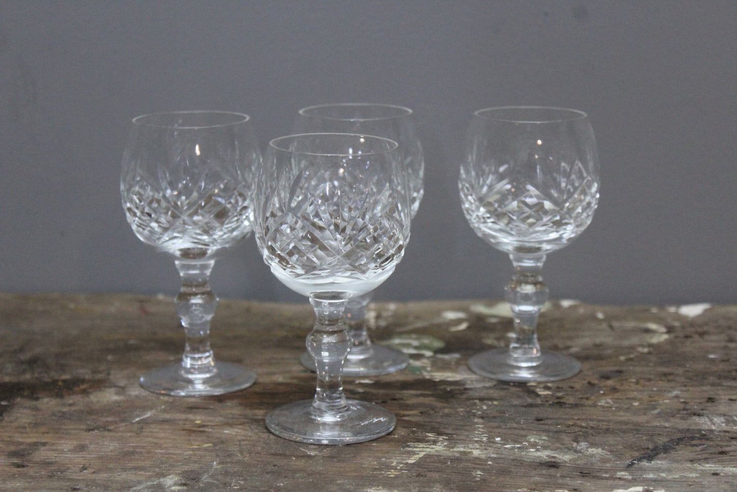 4 Cut Glass Port Glasses - Kernow Furniture