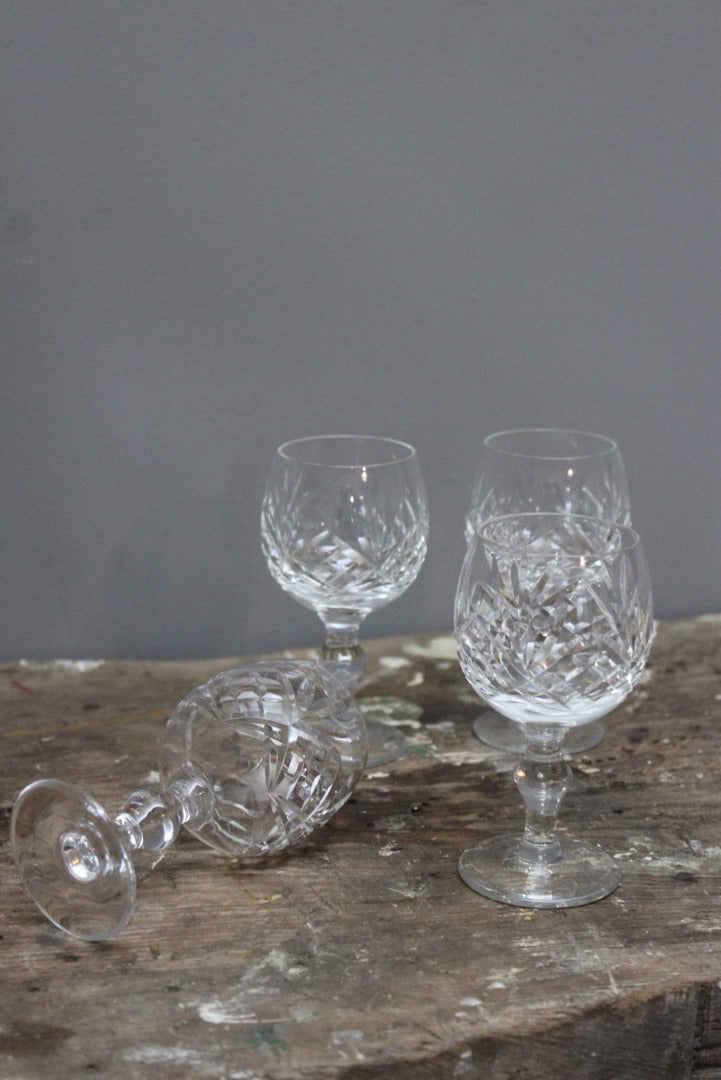 4 Cut Glass Port Glasses - Kernow Furniture