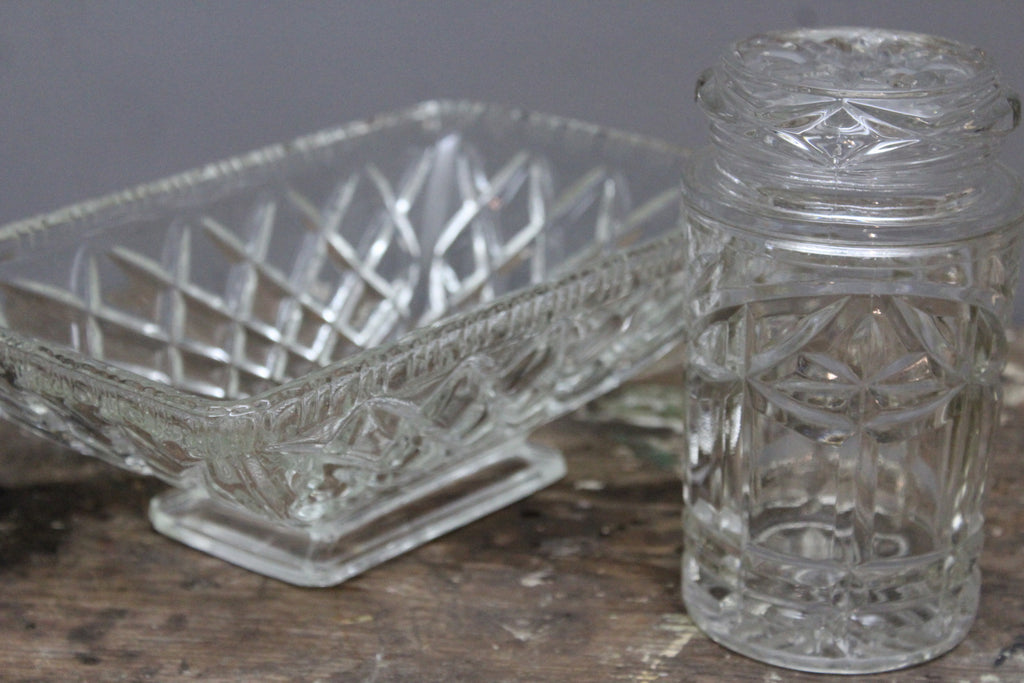 Glass Jar & Dish - Kernow Furniture