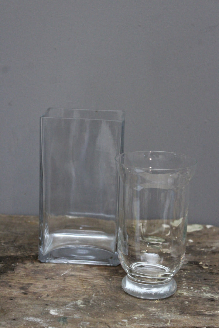 Pair Contemporary Glass Vase - Kernow Furniture