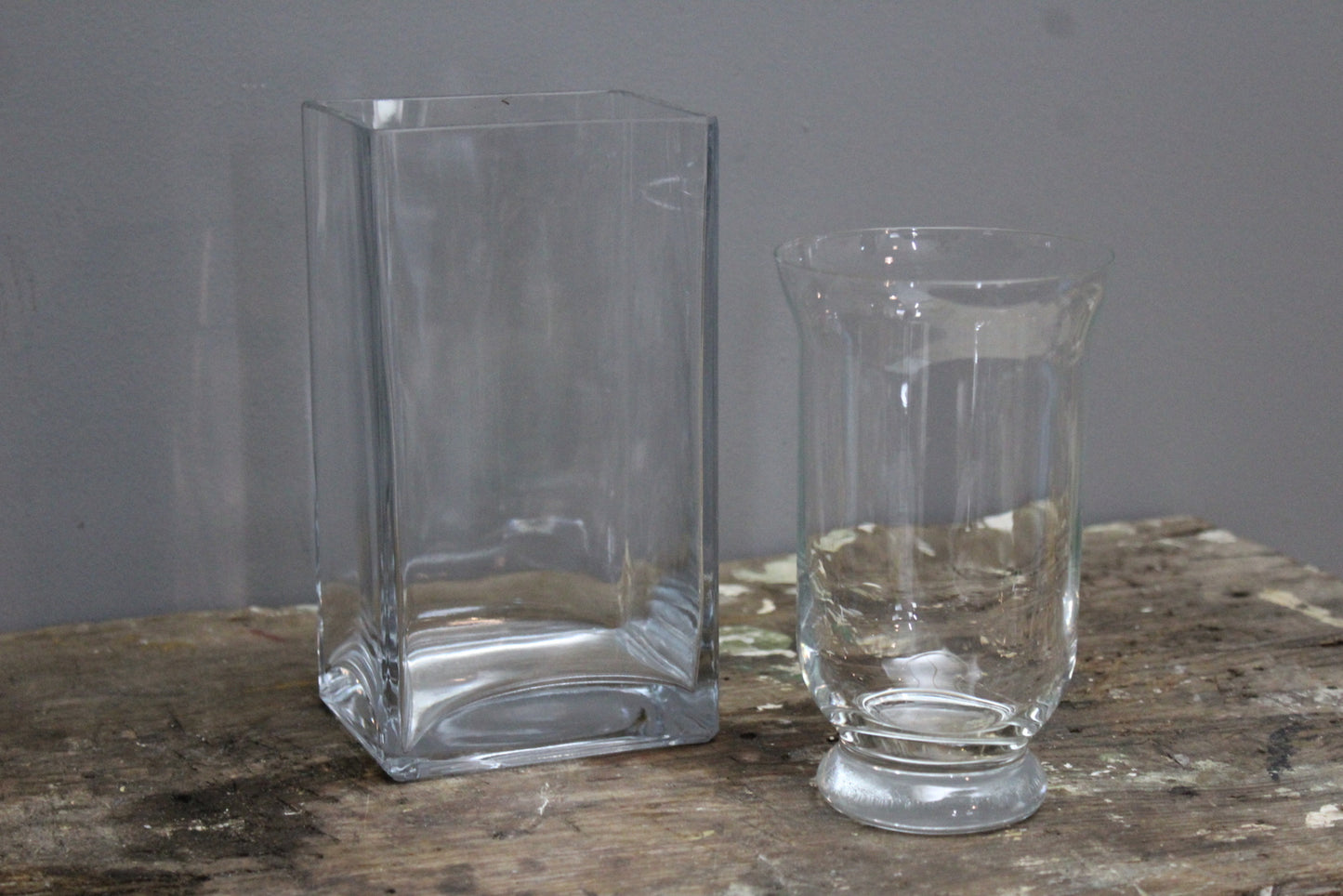 Pair Contemporary Glass Vase - Kernow Furniture