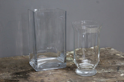 Pair Contemporary Glass Vase - Kernow Furniture