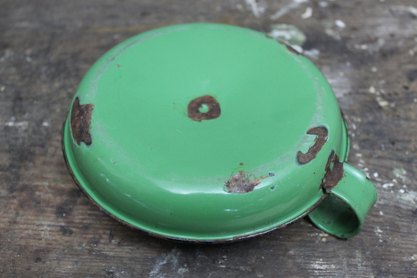 Vintage Green Enamel Candle Holder - Kernow Furniture