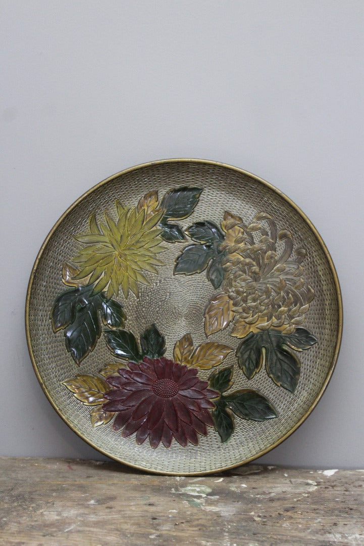 Vintage Chrysanthemum Round Tray - Kernow Furniture