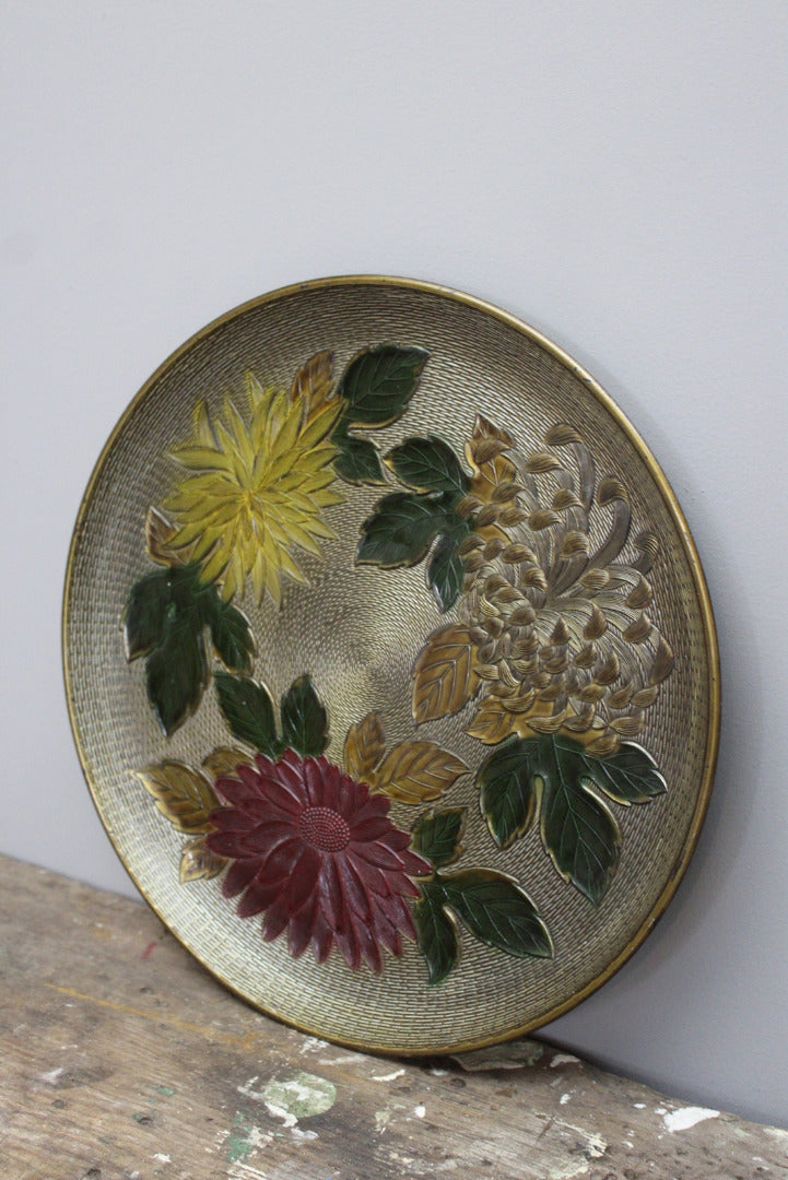 Vintage Chrysanthemum Round Tray - Kernow Furniture