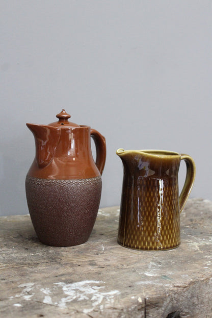 Brown Glazed Coffee Pot & Stavangerflint Jug - Kernow Furniture