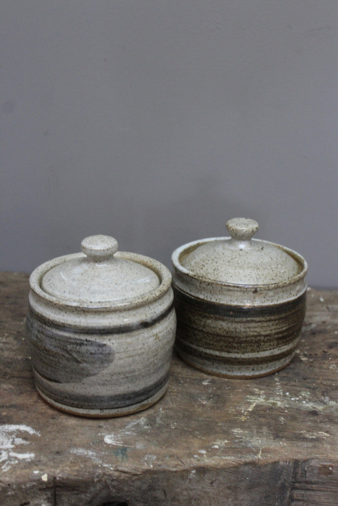 Pair Pottery Kitchen Jars - Kernow Furniture