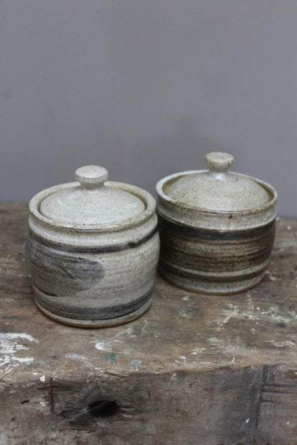 Pair Pottery Kitchen Jars - Kernow Furniture