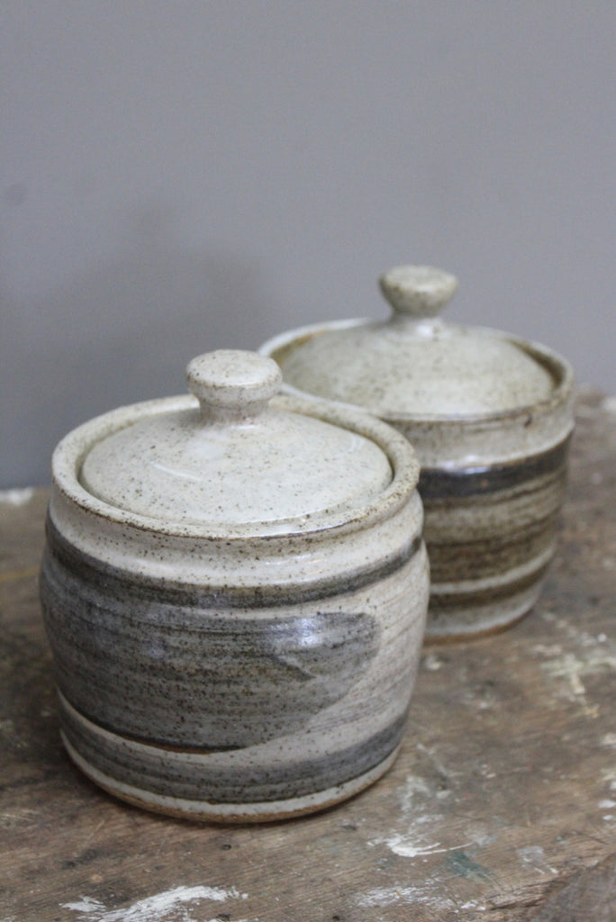 Pair Pottery Kitchen Jars - Kernow Furniture