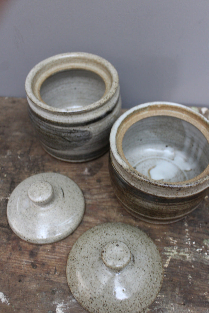 Pair Pottery Kitchen Jars - Kernow Furniture