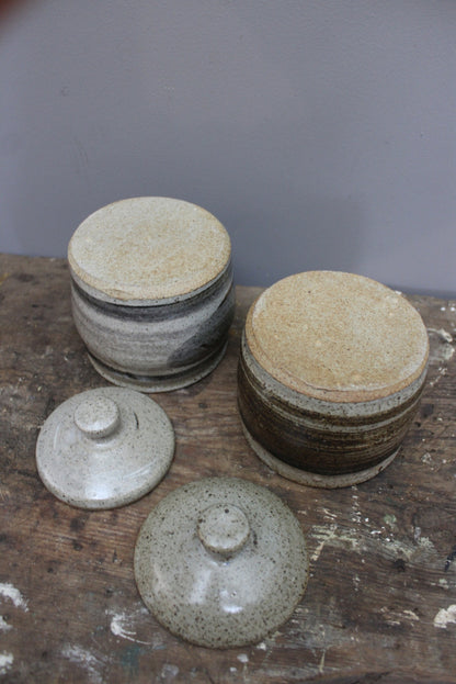 Pair Pottery Kitchen Jars - Kernow Furniture