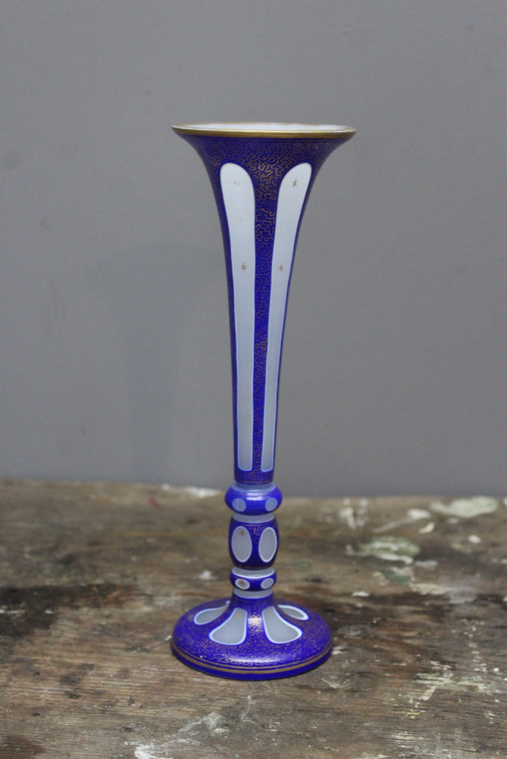 Bohemian Overlay Glass Vase - Kernow Furniture