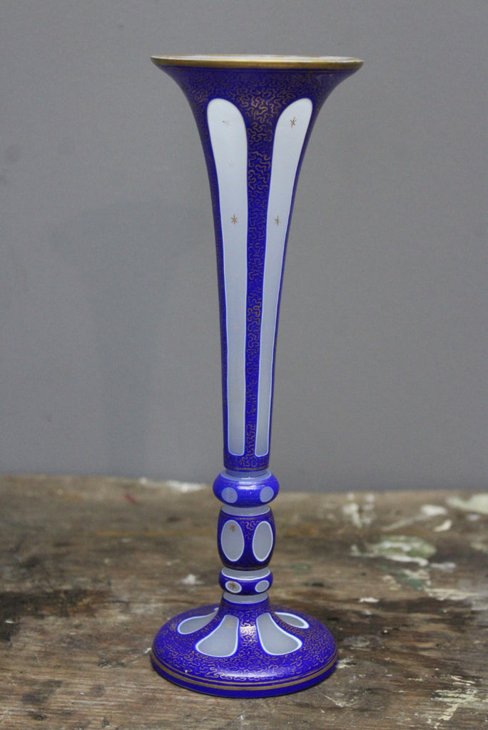 Bohemian Overlay Glass Vase - Kernow Furniture