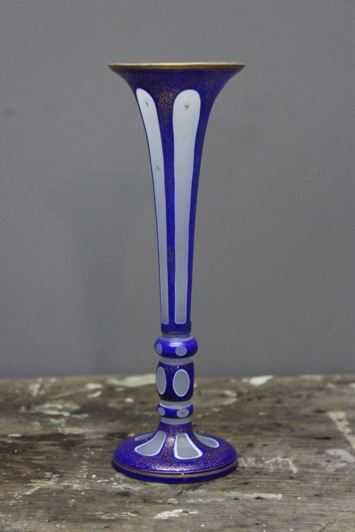 Bohemian Overlay Glass Vase - Kernow Furniture