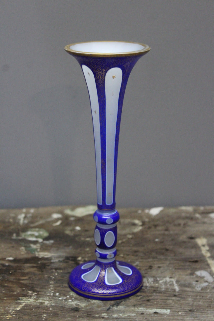 Bohemian Overlay Glass Vase - Kernow Furniture