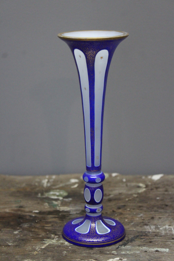 Bohemian Overlay Glass Vase - Kernow Furniture