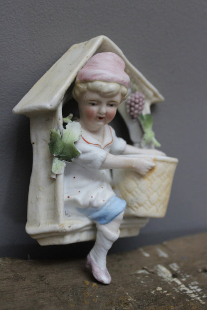 German Bisque Porcelain Hanging Figure. - Kernow Furniture