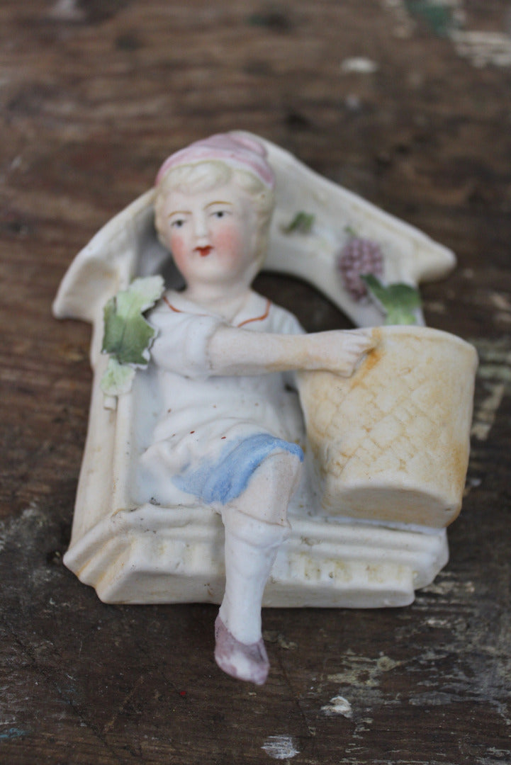 German Bisque Porcelain Hanging Figure. - Kernow Furniture