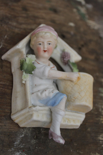 German Bisque Porcelain Hanging Figure. - Kernow Furniture