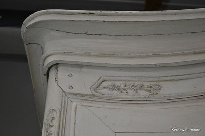 Large Antique French White Shabby Chic Armoire - Kernow Furniture