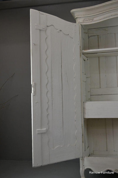 Large Antique French White Shabby Chic Armoire - Kernow Furniture