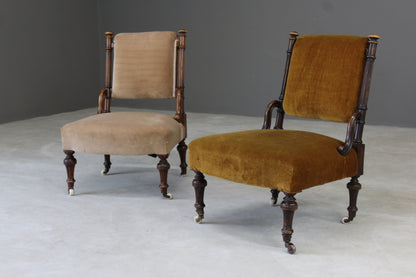 Pair Victorian Nursing Fireside Chairs - Kernow Furniture