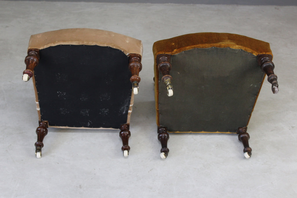 Pair Victorian Nursing Fireside Chairs - Kernow Furniture
