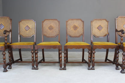 6 Cane Deco Style Dining Chairs - Kernow Furniture