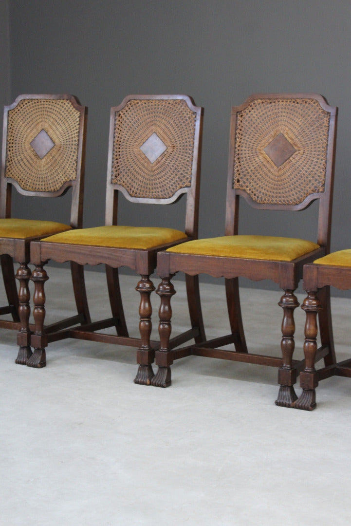 6 Cane Deco Style Dining Chairs - Kernow Furniture