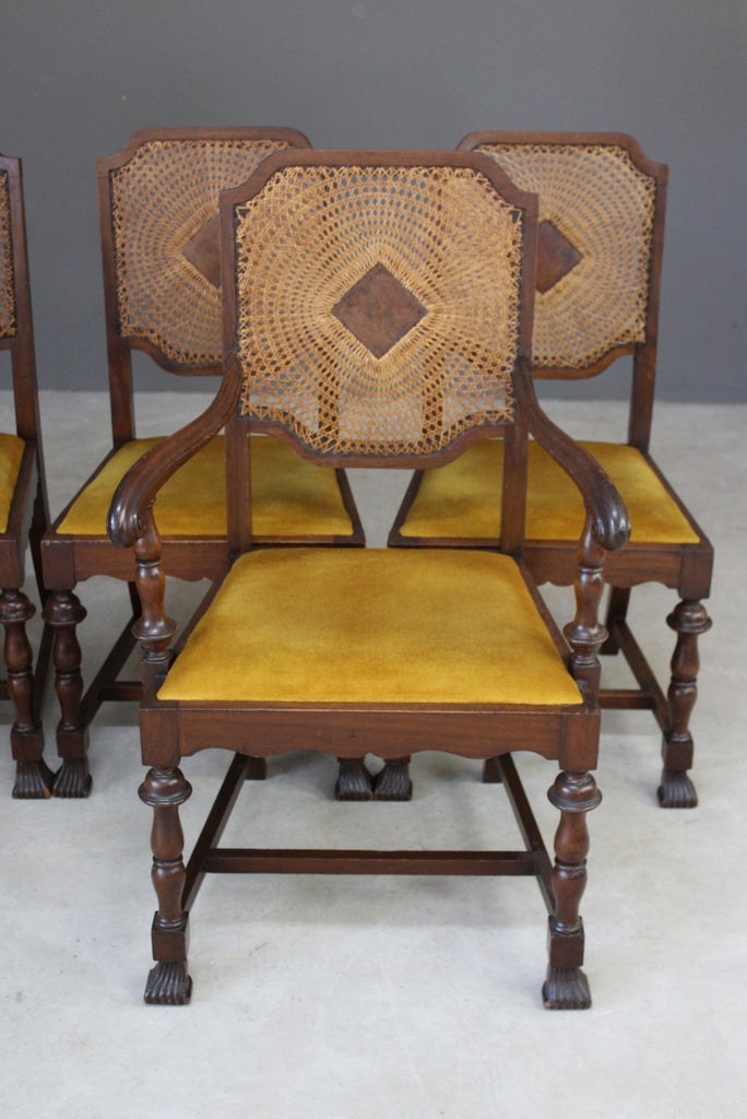 6 Cane Deco Style Dining Chairs - Kernow Furniture