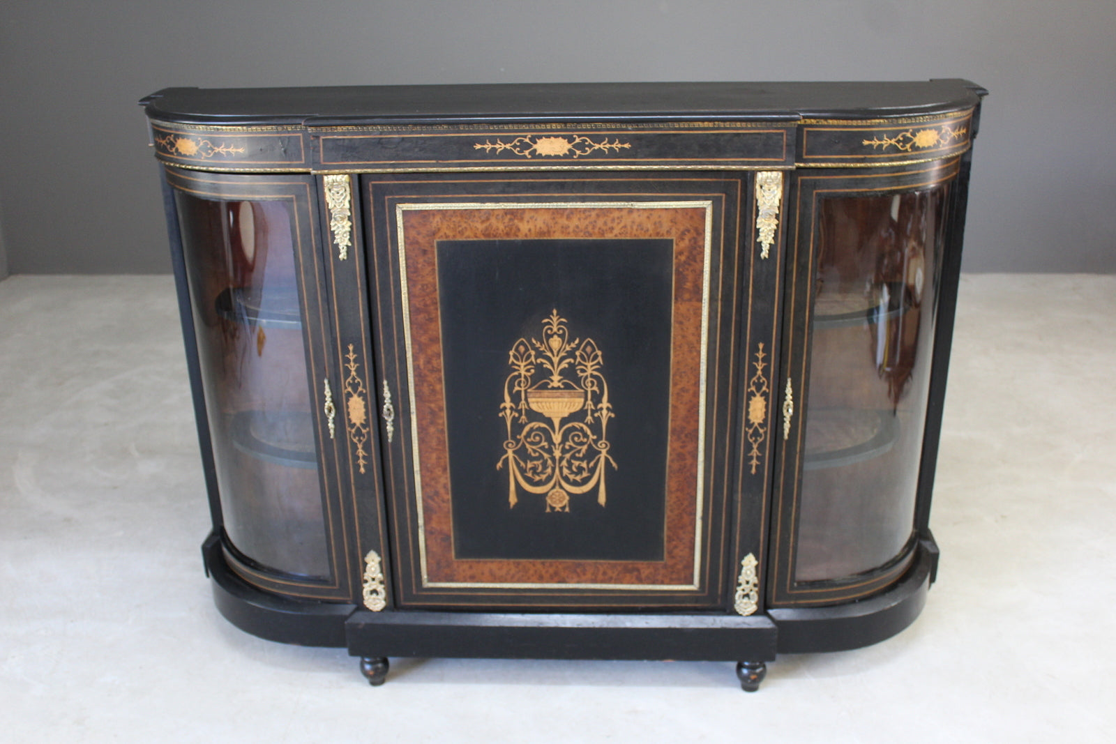 Antique Victorian Ebonised Credenza - Kernow Furniture