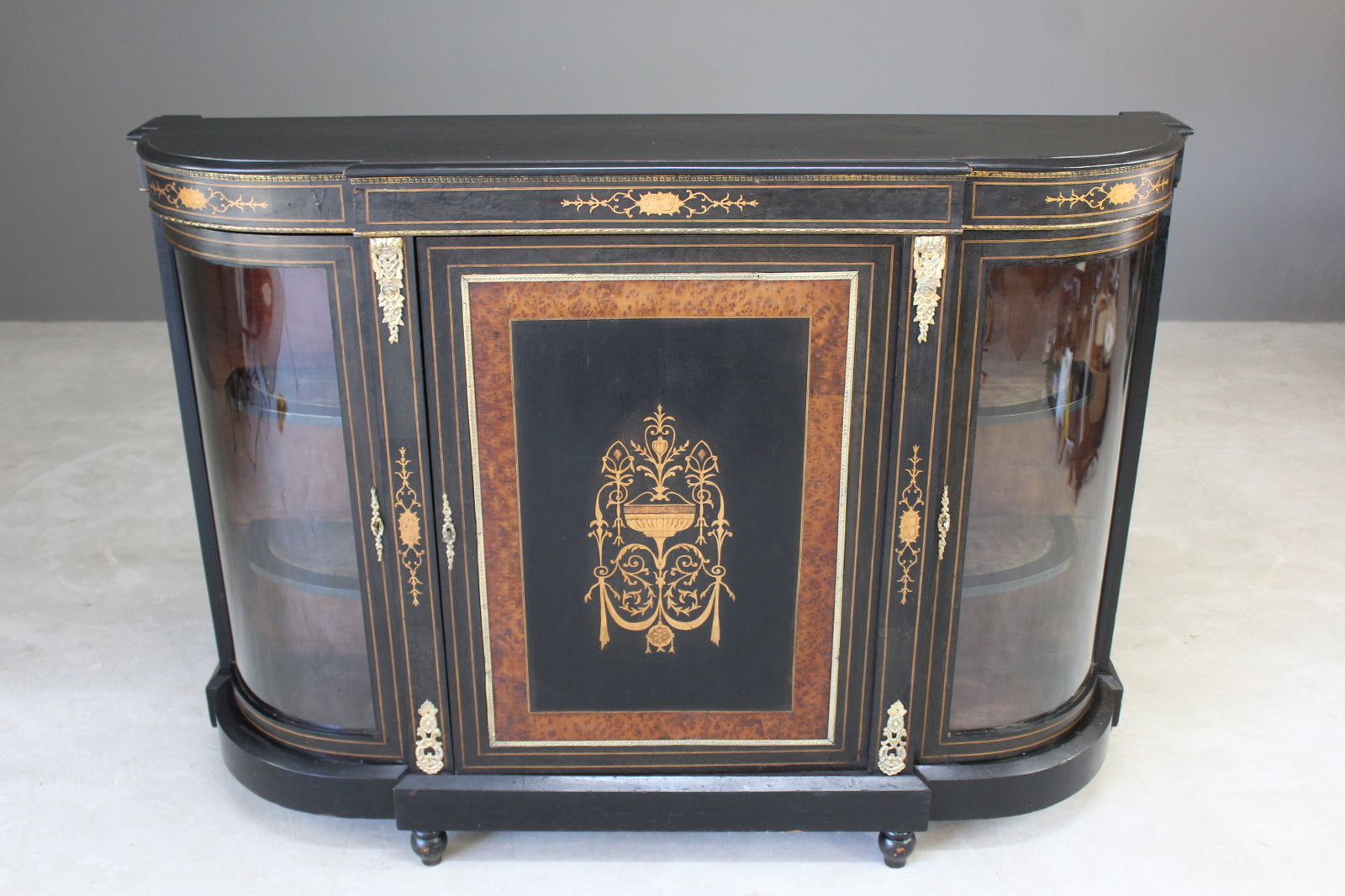 Antique Victorian Ebonised Credenza - Kernow Furniture