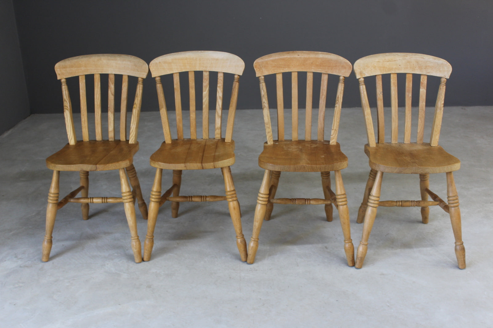 4 Rustic Farmhouse Beech Kitchen Chairs - Kernow Furniture