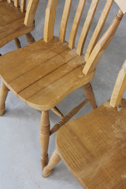 4 Rustic Farmhouse Beech Kitchen Chairs - Kernow Furniture