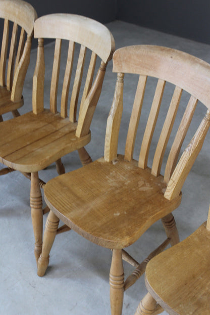 4 Rustic Farmhouse Beech Kitchen Chairs - Kernow Furniture