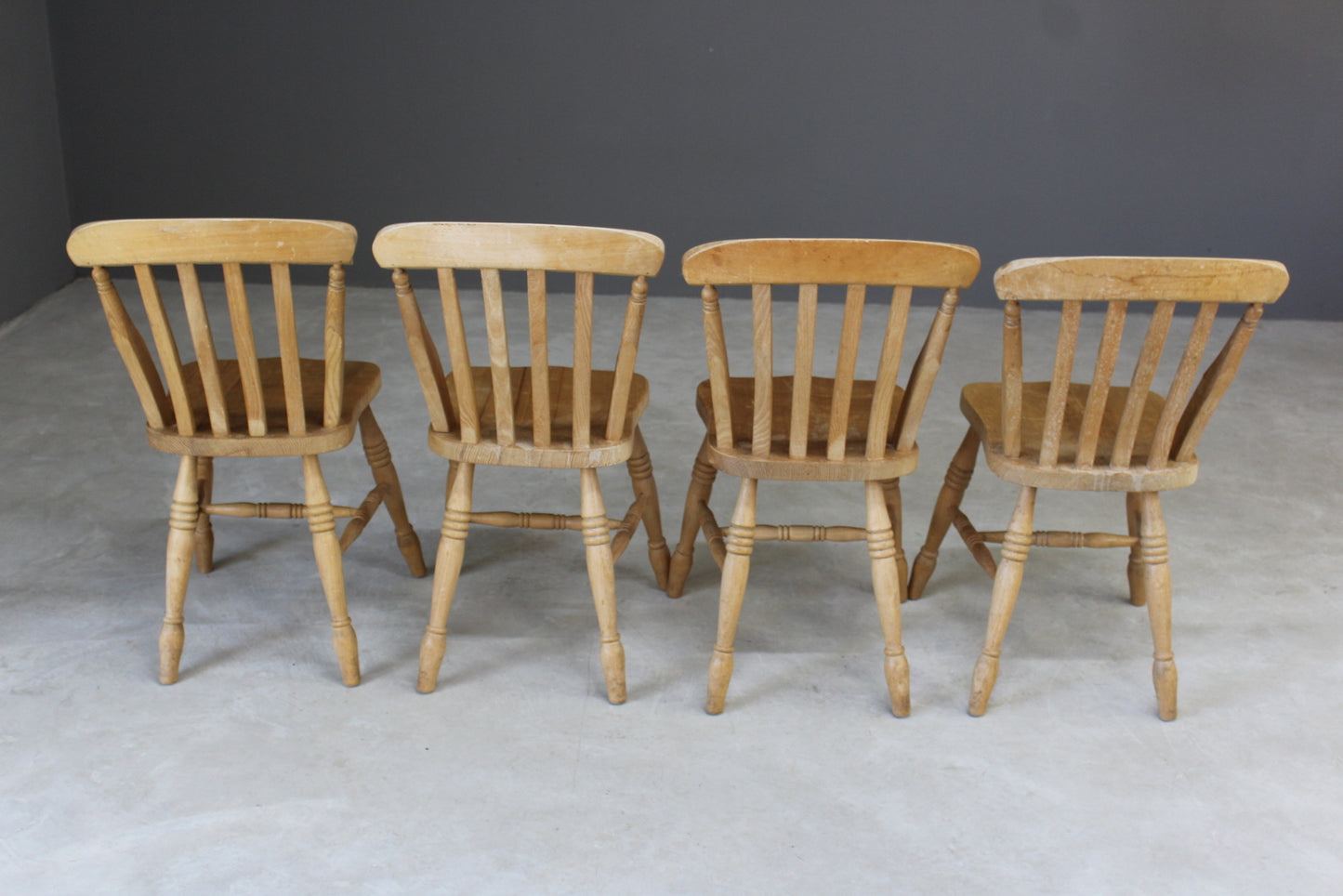 4 Rustic Farmhouse Beech Kitchen Chairs - Kernow Furniture