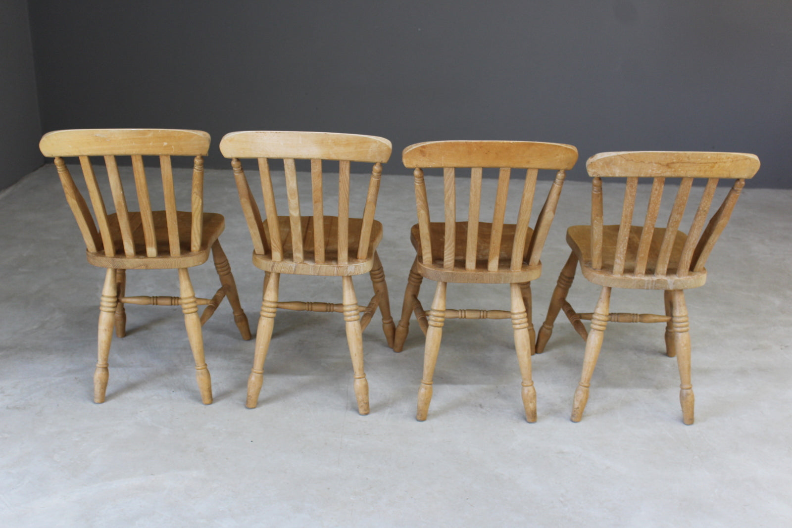 4 Rustic Farmhouse Beech Kitchen Chairs - Kernow Furniture