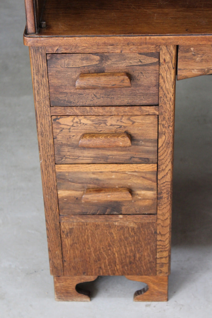 Early 20th Century Oak Tambour Desk - Kernow Furniture