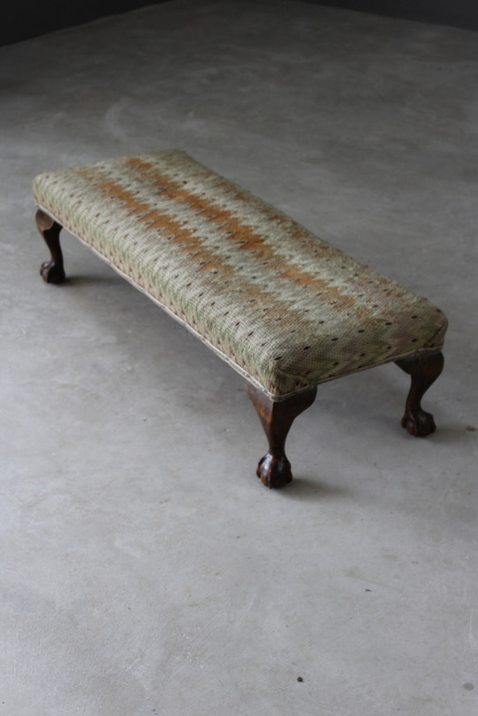 Large Georgian Style Upholstered Footstool - Kernow Furniture
