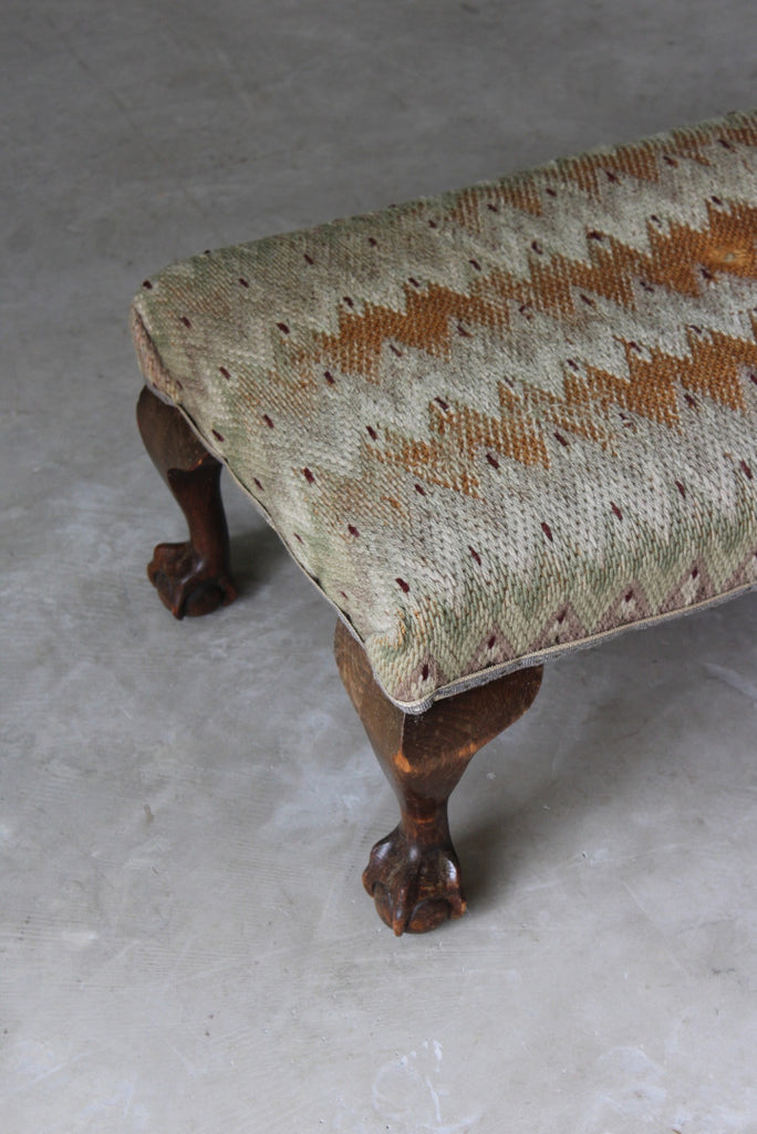 Large Georgian Style Upholstered Footstool - Kernow Furniture