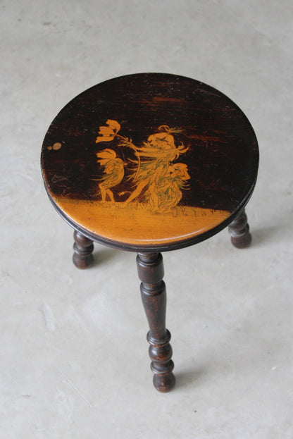 Small Flower Fairies Ebonised Stool - Kernow Furniture